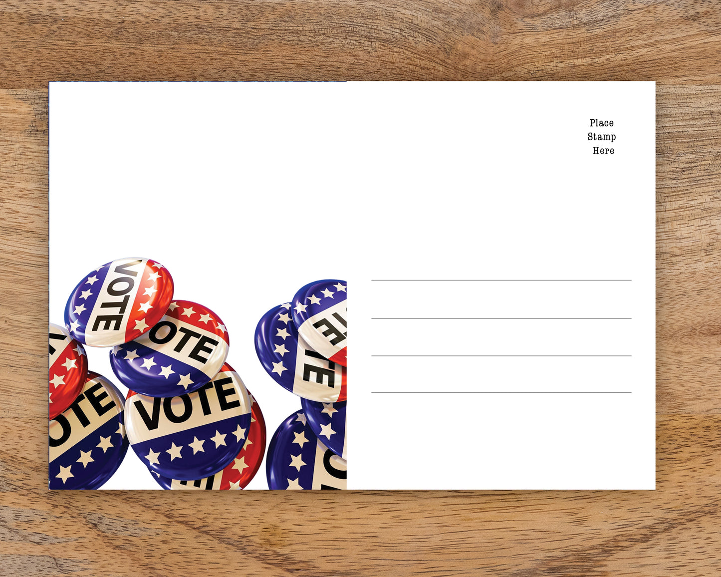 Vote Buttons 4x6 Postcards (50 Pack)