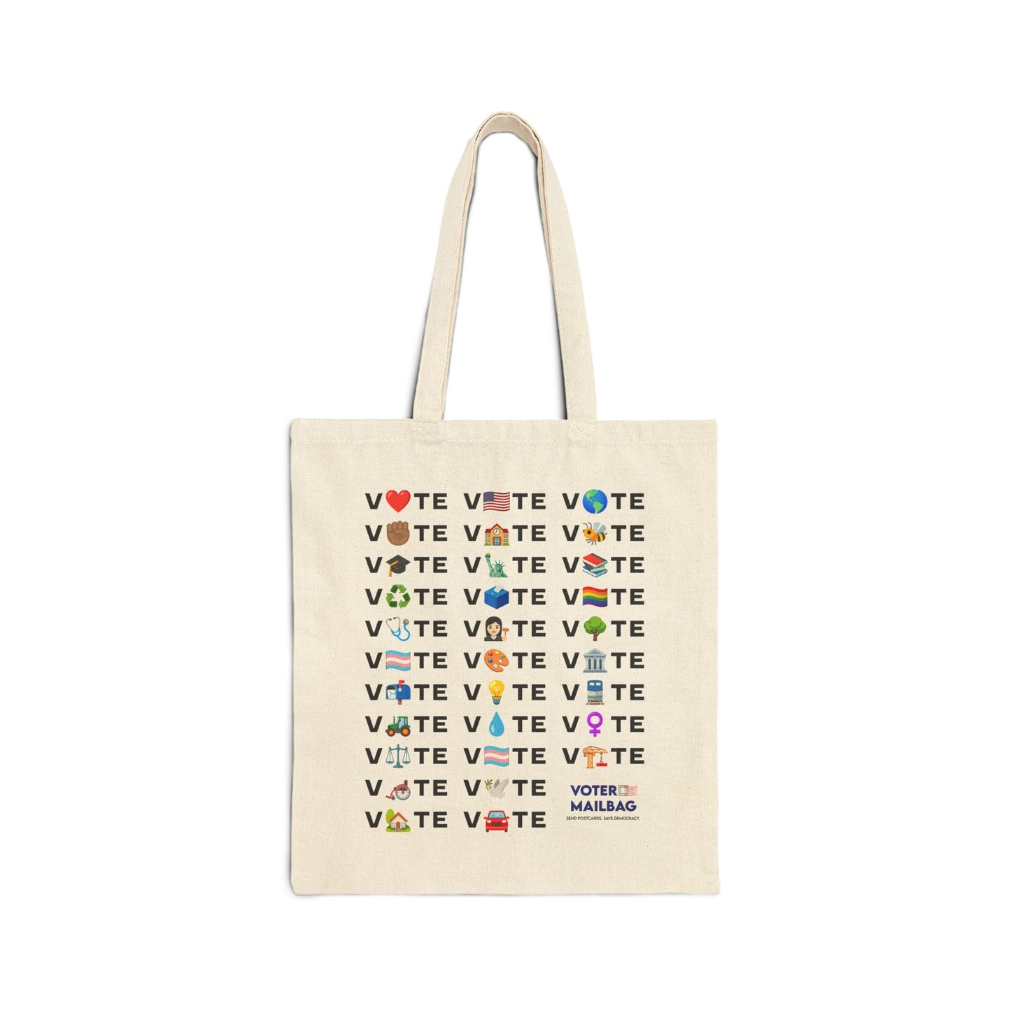 Vote Emoji Cotton Canvas Tote Bag