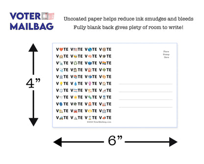 Vote Emoji Blank 4x6 Voter Postcards (50 Pack)