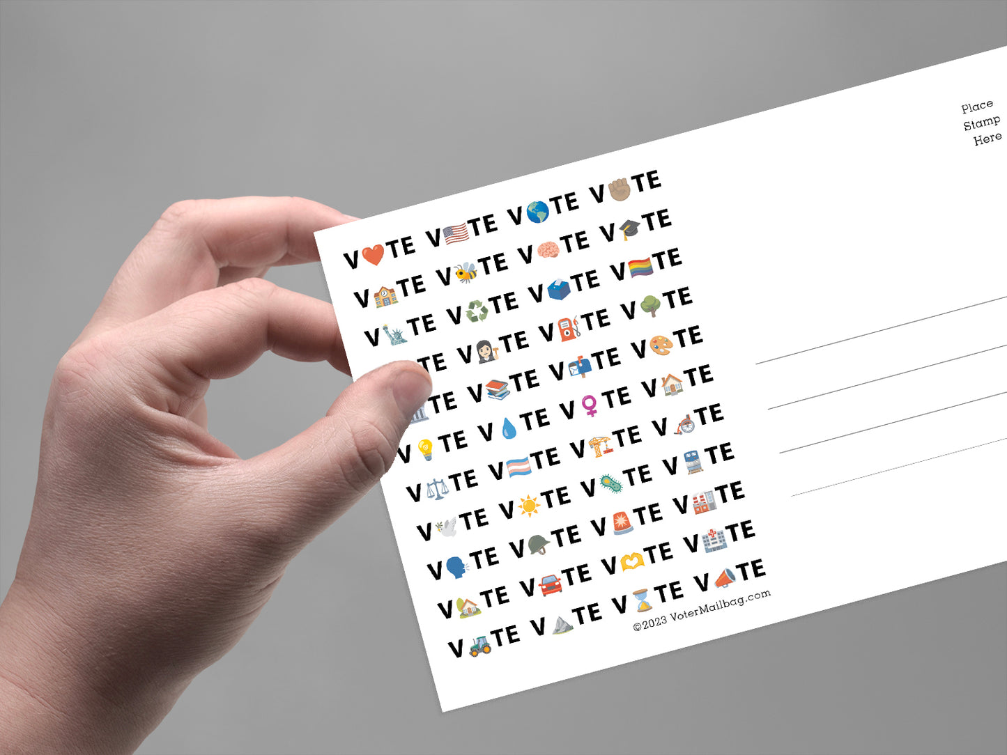 Vote Emoji Blank 4x6 Voter Postcards (100 Pack)