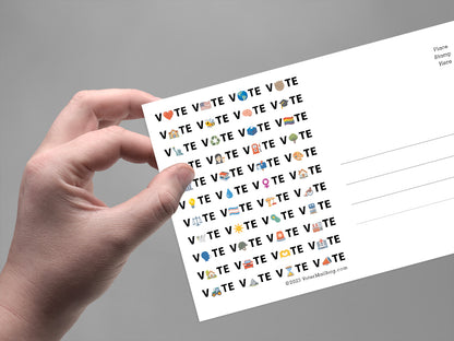 Vote Emoji Blank 4x6 Voter Postcards (100 Pack)