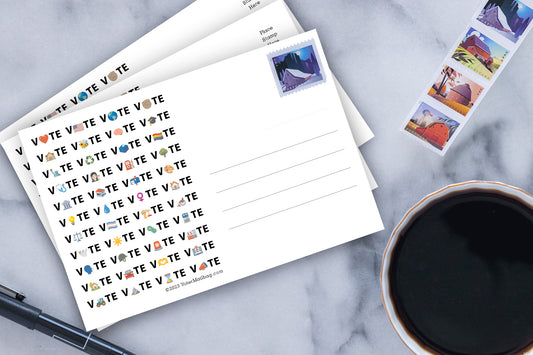 Vote Emoji Blank 4x6 Voter Postcards (100 Pack)