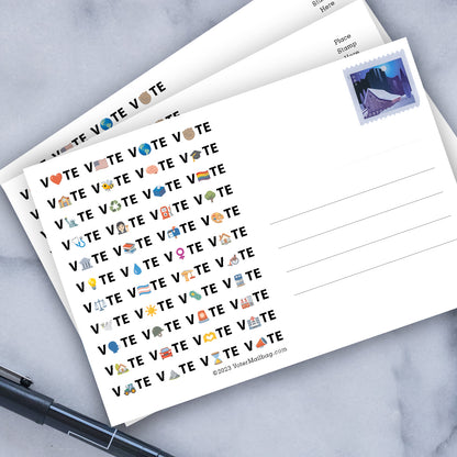 Vote Emoji Blank 4x6 Voter Postcards (100 Pack)