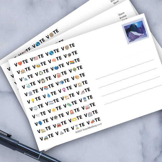 Vote Emoji Blank 4x6 Voter Postcards (50 Pack)