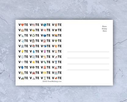 Vote Emoji Blank 4x6 Voter Postcards (100 Pack)