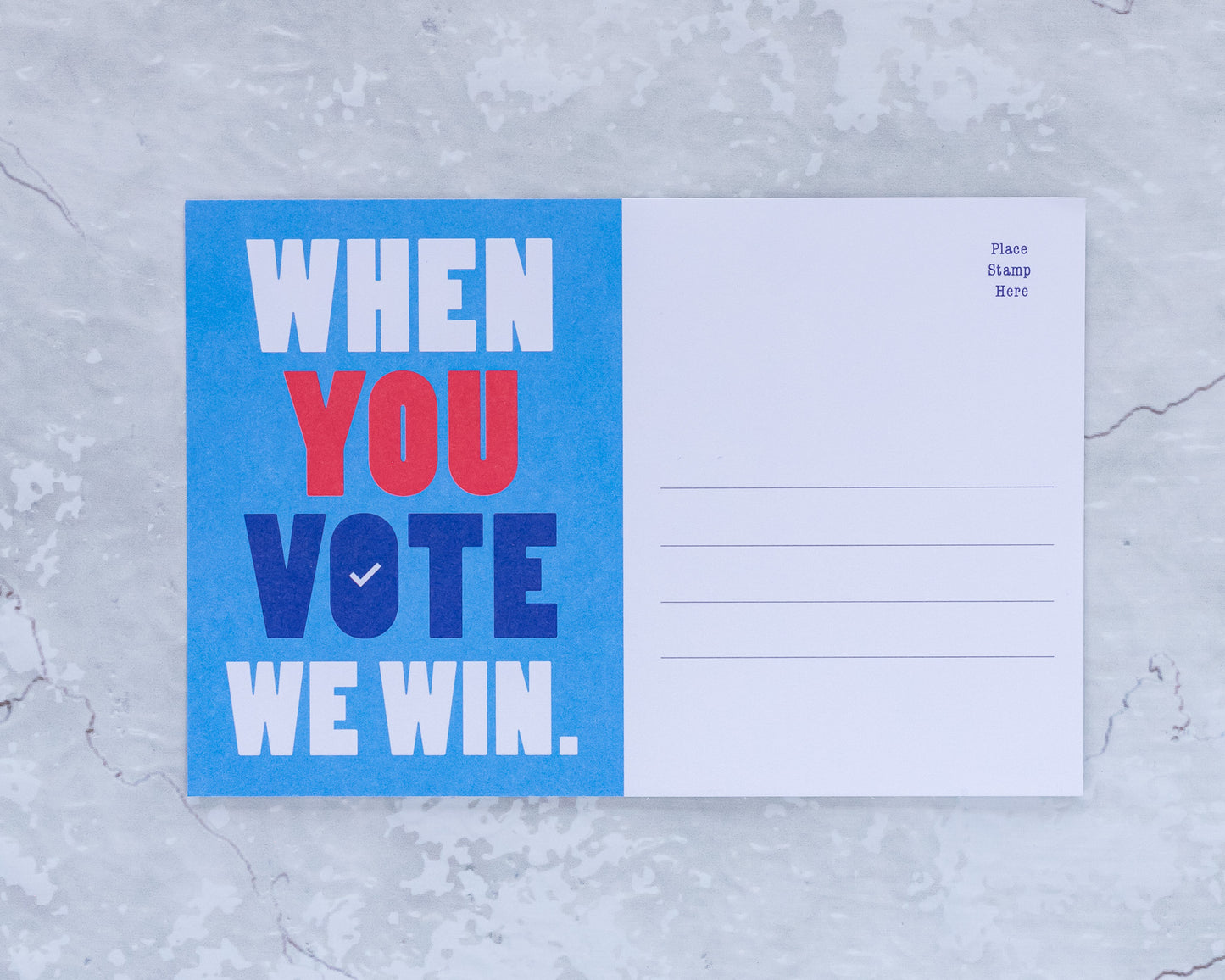 When You Vote We Win Blank 4x6 Voter Postcards (100 Pack)