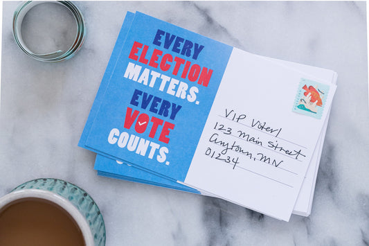 Every Election Matters Blank 4x6 Voter Postcards (50 Pack)