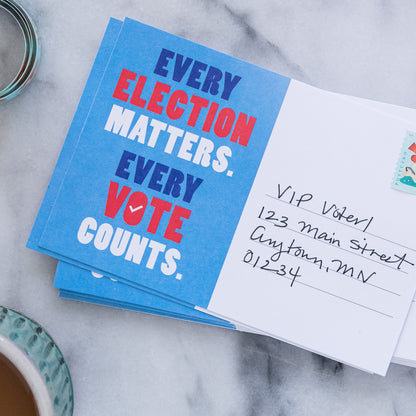Every Election Matters Blank 4x6 Voter Postcards (100 Pack)