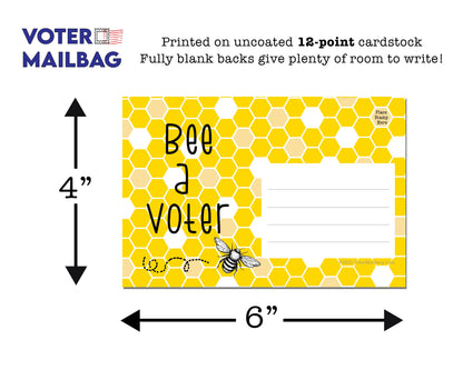 Bee A Voter Blank 4x6 Voter Postcard (50 Pack)