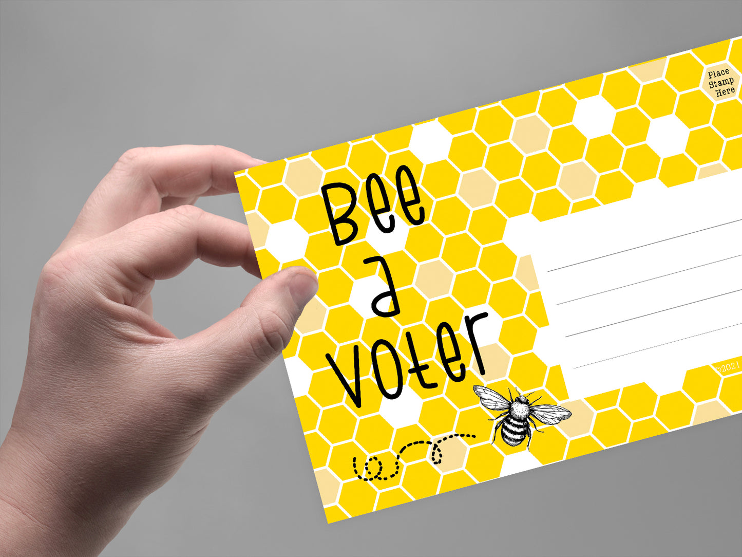 Bee A Voter Blank 4x6 Voter Postcard (100 Pack)