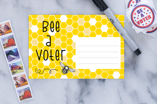 Bee A Voter Blank 4x6 Voter Postcard (100 Pack)