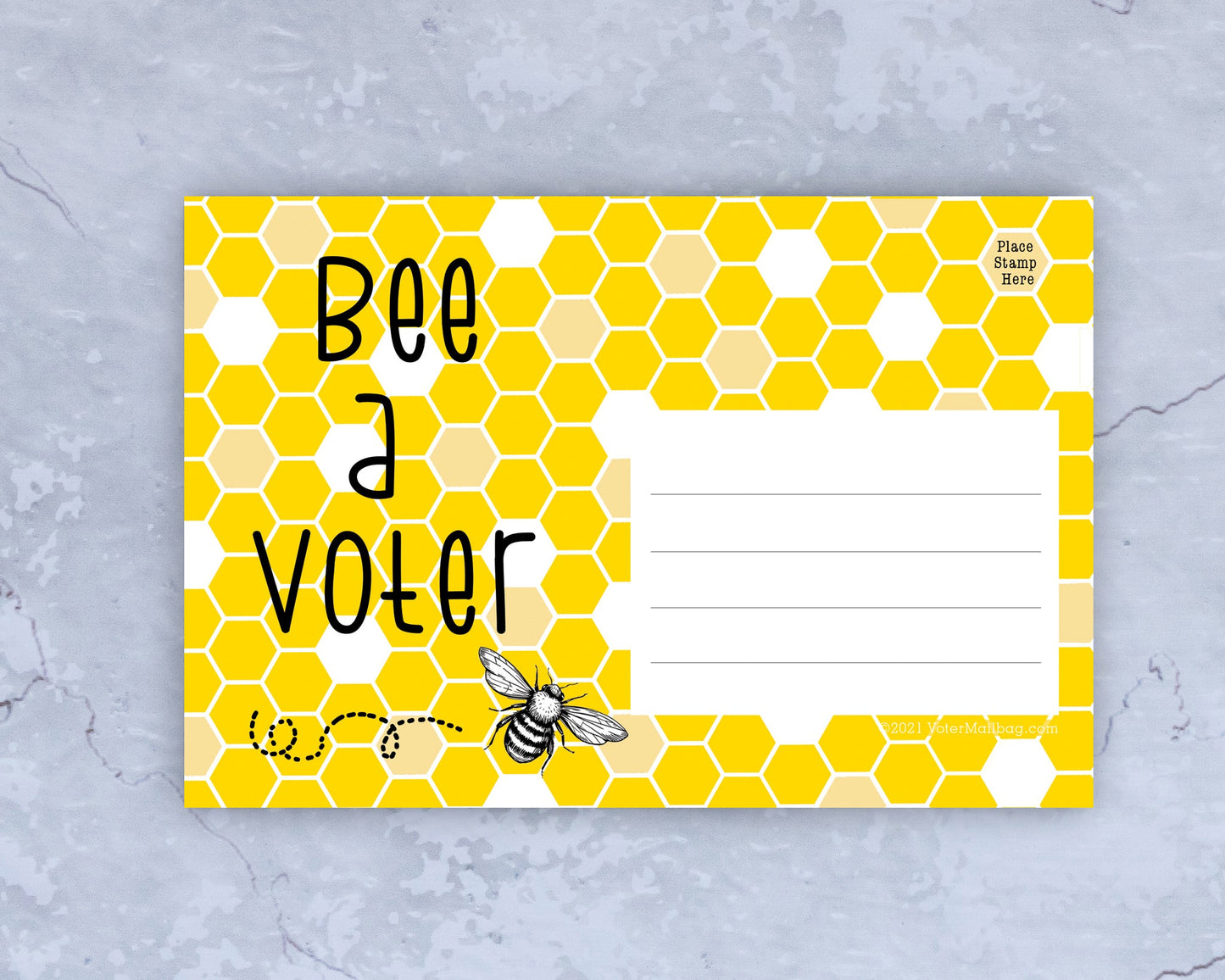 Bee A Voter Blank 4x6 Voter Postcard (50 Pack)