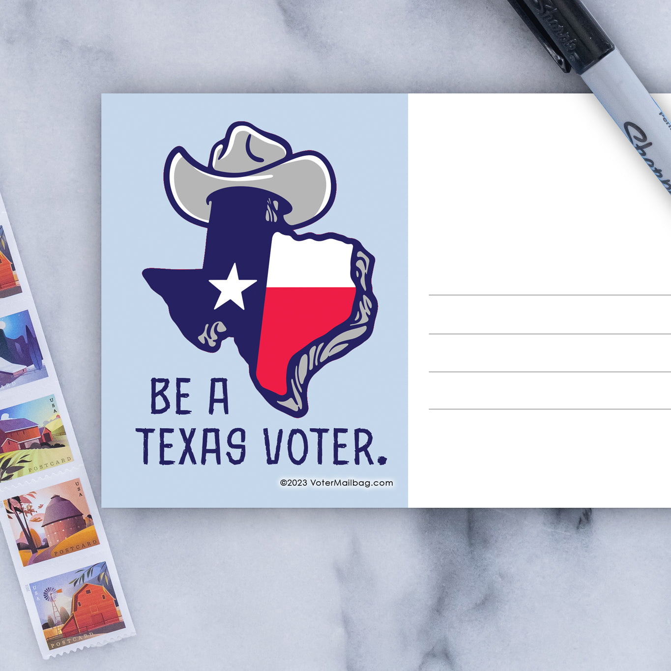 Texas Voter Postcards - Blank 4x6 Voter Postcards (100 Pack)