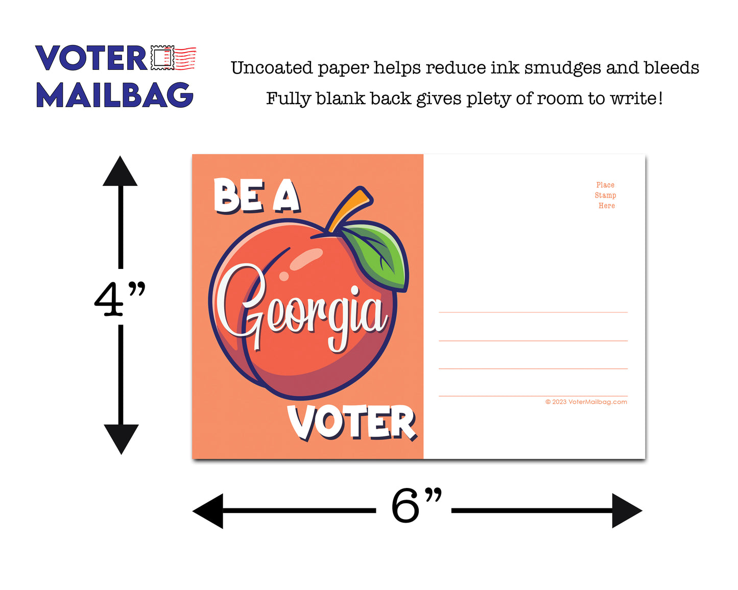 Georgia Voter Postcards - Blank 4x6 Voter Postcards (100 Pack)
