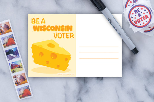 Wisconsin Voter Postcards - Blank 4x6 Voter Postcards (50 Pack)