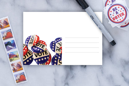 Vote Buttons 4x6 Postcards (50 Pack)