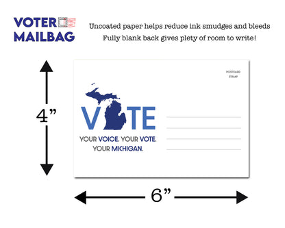 Michigan Voter Postcards - Blank 4x6 Voter Postcards (100 Pack)