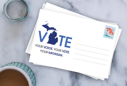 Michigan Voter Postcards - Blank 4x6 Voter Postcards (100 Pack)