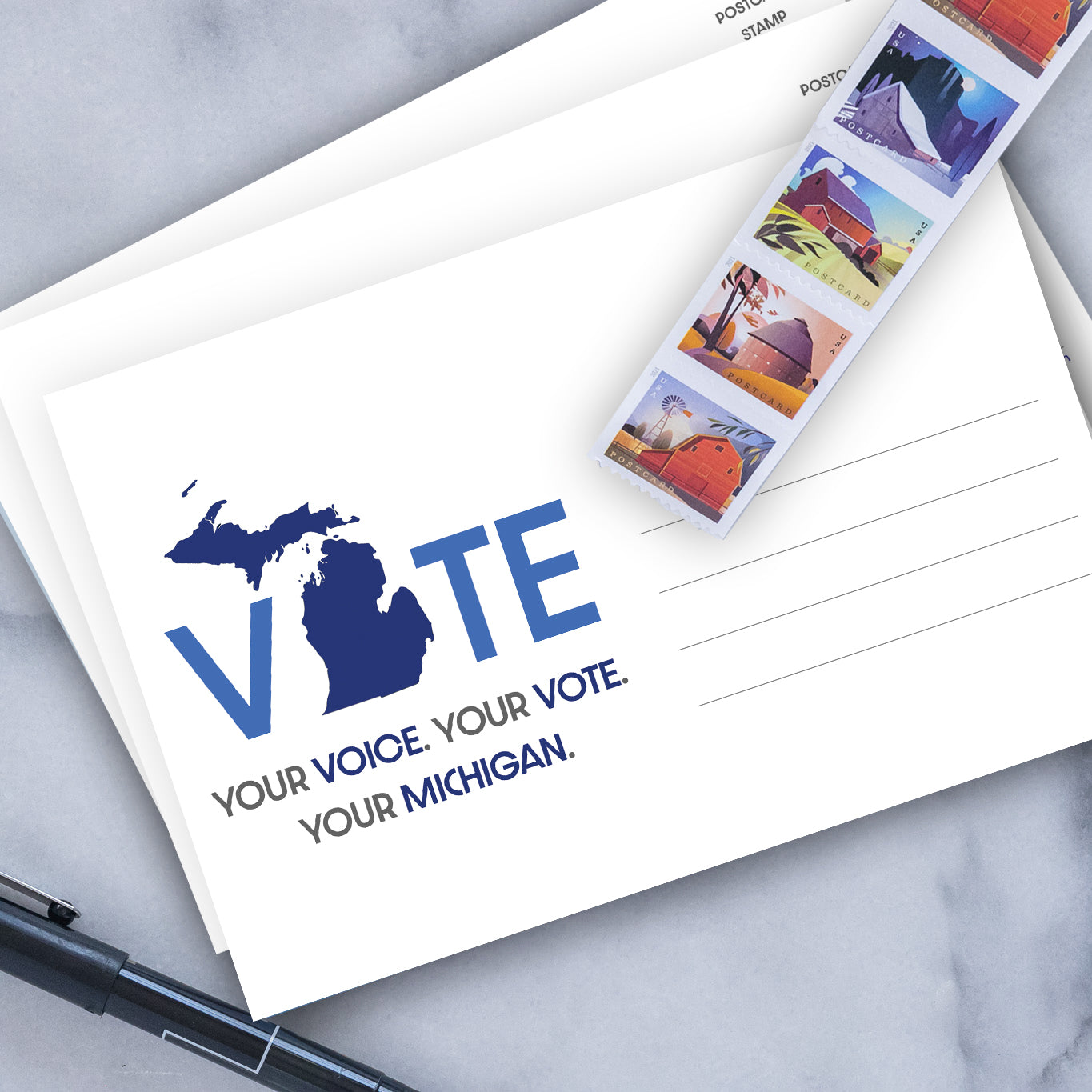 Michigan Voter Postcards - Blank 4x6 Voter Postcards (100 Pack)
