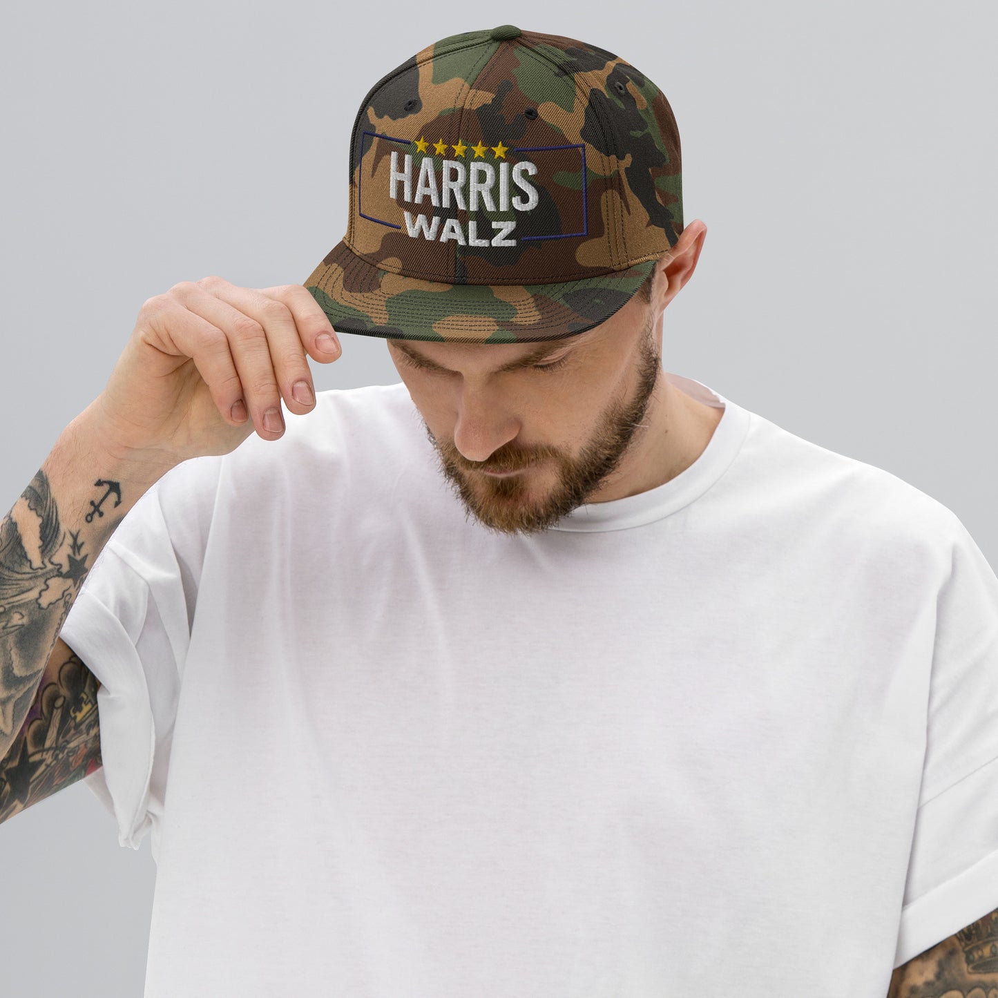 5-Star Harris Walz Camo Snapback Hat